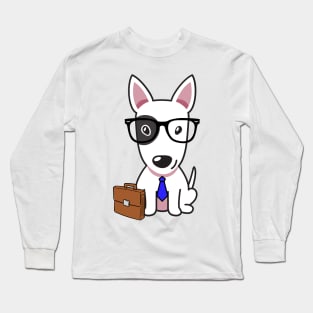 Funny bull terrier is on the way to work Long Sleeve T-Shirt